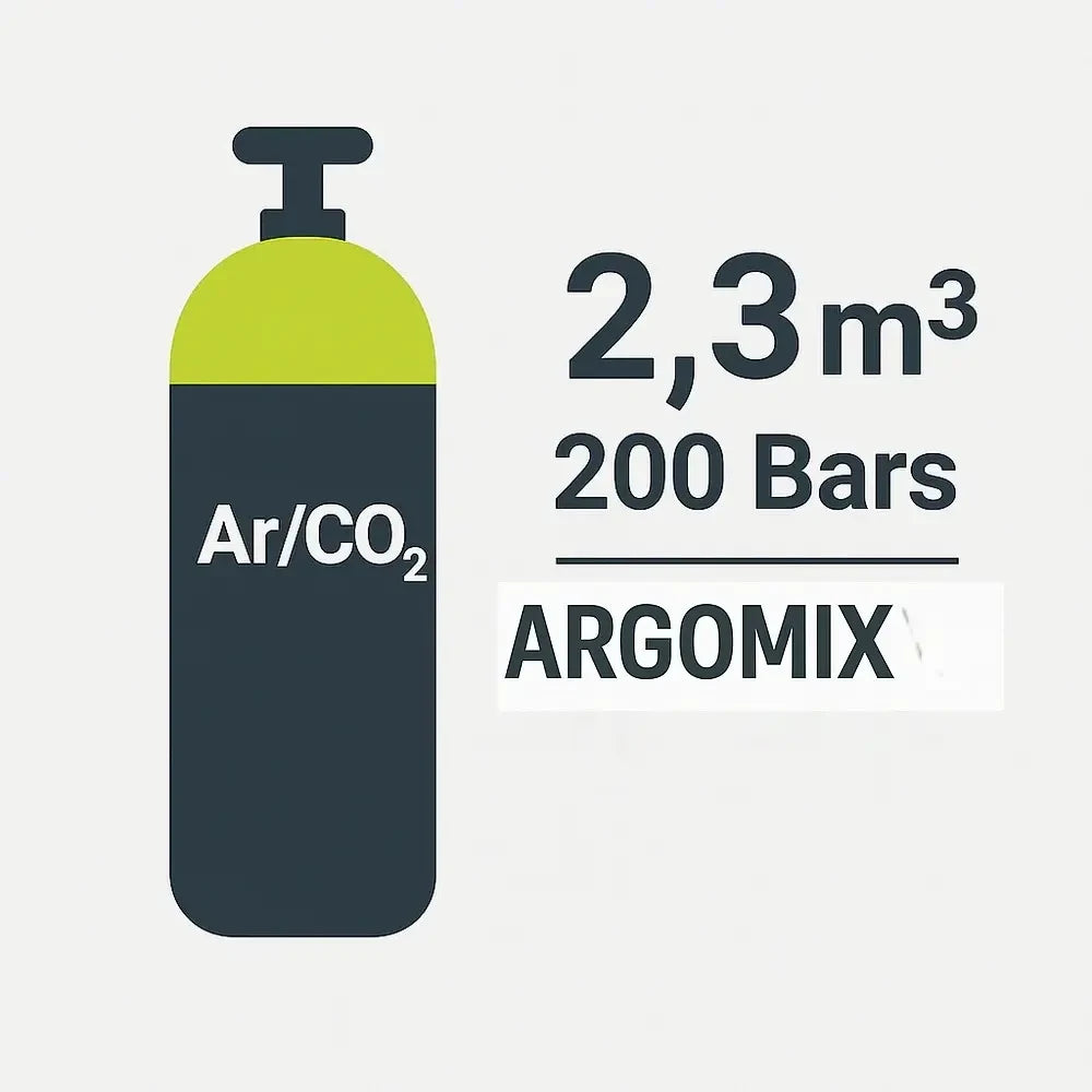 RECHARGE B10 TOUTE MARQUES GAZ Argon/CO2 -15%-2,3m3-200 Bars-10L