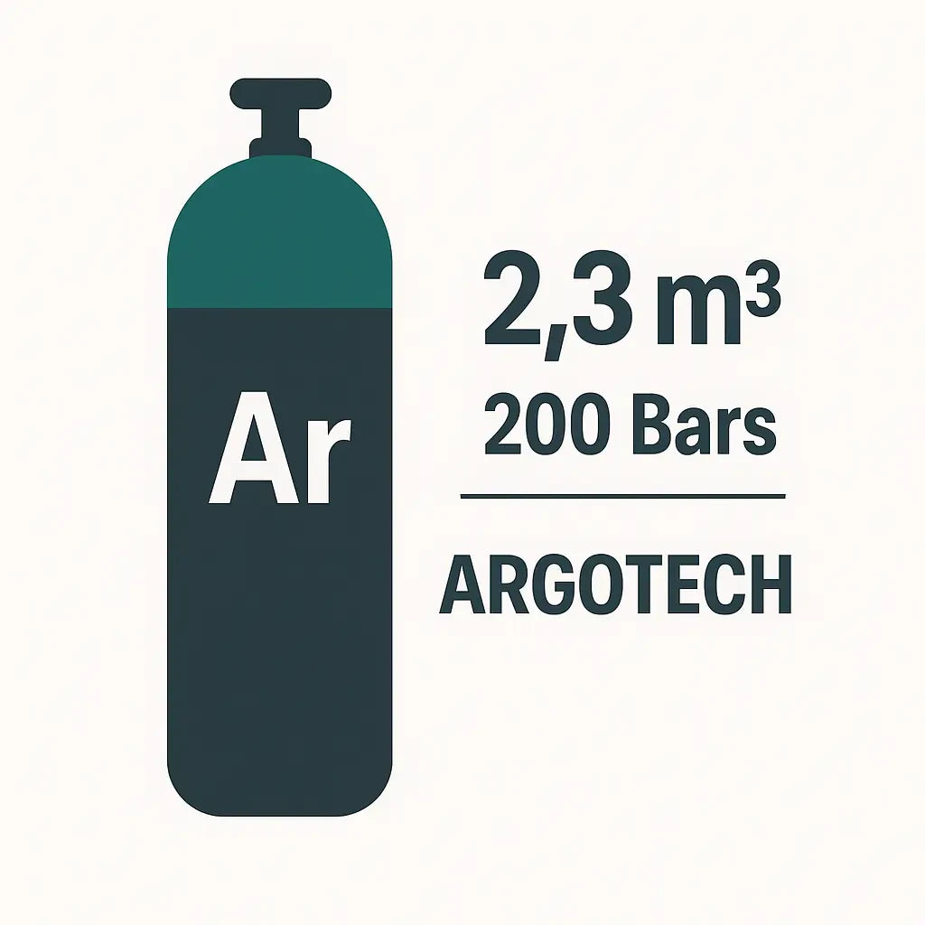 RECHARGE B10 TOUTE MARQUES GAZ Argon -2,3m3- 200 Bars-10L