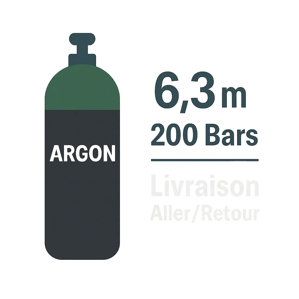 RECHARGE B30 TOUTE MARQUES GAZ Argon - 6,3m3-200 Bars-30L